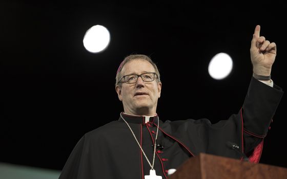 Los Angeles Auxiliary Bishop Robert Barron addresses the 2015 World Meeting of Families in Philadelphia Sept. 22, 2015. (CNS/Jeffrey Bruno)